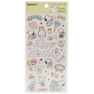 史努比慶生手帳/卡片裝飾貼紙 迪士尼 貼紙 日貨 正版授權 J00012699