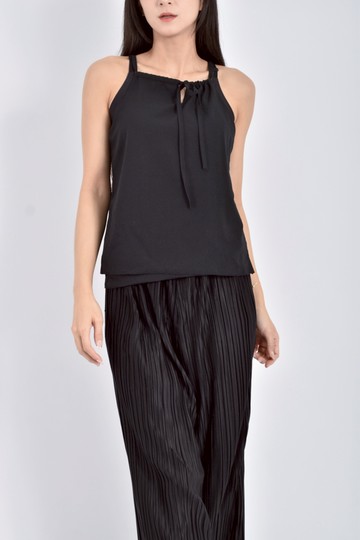 (S) 【Ivy私服】質感棉質無袖背心黑色上衣