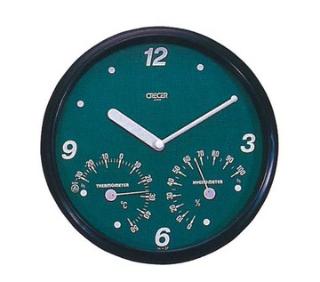 CRECER日本溫‧溼度計(直徑26cm附時鐘)TC-016【領券滿額再折千11/30止】