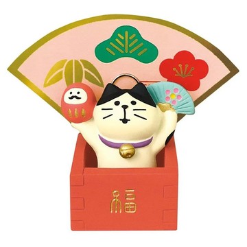 Concombre Decole 福氣招財貓咪組 福氣UP小貓 玩具裝飾桌面潮玩擺件禮物  1組
