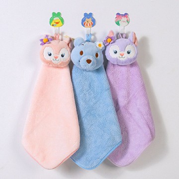 【宅配滿額免運】可愛可掛式擦手方巾 30cm 玩偶毛巾 擦手巾 吸水不掉毛 小方巾 廚房擦手巾 浴室 毛巾 #丹丹悅生活