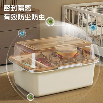 【新品下殺🔥免運】餐具收納盒碗筷奶瓶收納盒防蟲瀝水嬰兒大容量寶寶輔食工具收納箱碗筷收納盒 碗盤籃 碗盤瀝水架