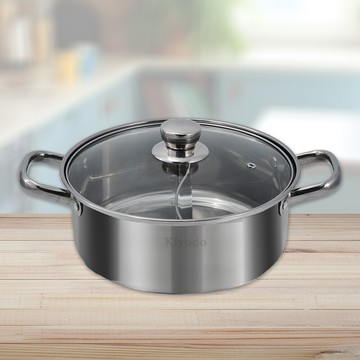 kiyodo/304不鏽鋼深型鴛鴦鍋-24cm