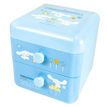 【震撼精品百貨】大耳狗_Cinnamoroll~日本SANRIO三麗鷗 大耳狗 桌上型塑膠雙抽收納盒*15255