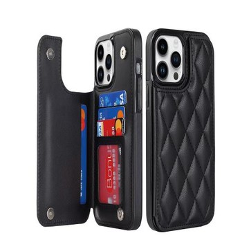 簡約小香風適用iPhone16手機殼14plus蘋果15pro13max輕奢12mini格紋粉綠11xr插卡8xs防摔7保護皮套se2020紫色