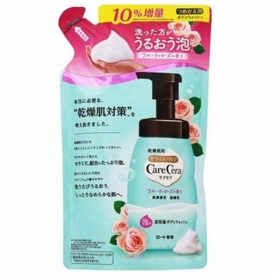 【25日最大1000円オフ】ケアセラ 泡の高保湿 ボディウォッシュ つめかえ用 フルーティローズの香り 385ml ロート製薬 フルーティローズ 詰め替え 詰替え