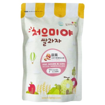 Ssalgwaja 米餅村 糙米棒 蘋果 7個月以上寶寶適用 非油炸 無添加化學物  40g  1包