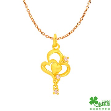 幸運草 隨心起舞黃金墜子 送項鍊