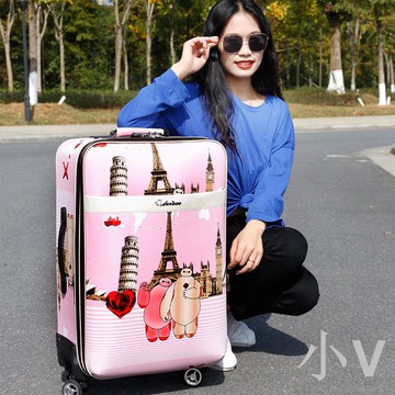 小V 拉桿箱行李箱女萬向輪22寸學生密碼箱韓版24寸旅行箱男26寸皮箱