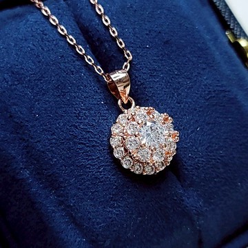 隔日到貨 時來運轉 招財項鍊 會旋轉喔 招財 招桃花 玫瑰金 莫桑鑽 水晶 項鏈 項鍊N18