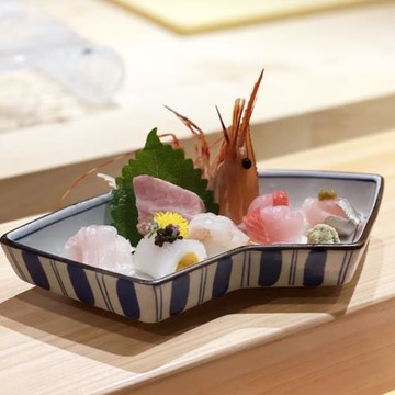 日本懷石會席板前料理餐具創意刺身盤海鮮拼盤點心甜品平盤扇形盤