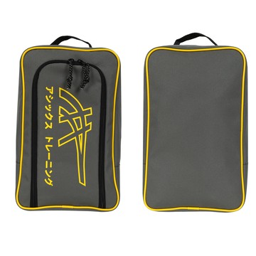 asics 鞋袋-手提袋 鞋履收納 台灣製 透氣孔 灰黃