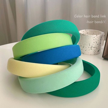 糖果色海綿發箍女發卡高顱頂洗臉頭箍網紅2022年新款寬邊發捆頭飾