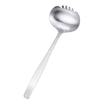 現貨 日本製 鎚目紋路 職人推薦 不鏽鋼湯勺 210mm｜不鏽鋼料理勺 日系手感質感廚具 麵用帶叉湯匙 日本進口