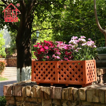誠信 鏤空格子花盆 長方形塑料花盆陽臺綠植種菜盆 庭院網格花槽