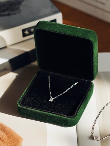 純銀經典方鑽項鍊