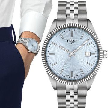 TISSOT 天梭 官方授權 T156.410.11.351.00 Ballade 冰藍面石英手錶 618質感盛典 送禮首選-40mm T1564101135100