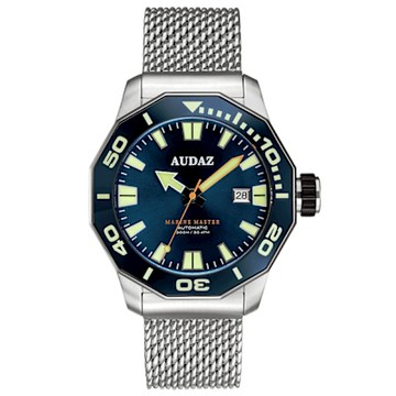 AUDAZ 遠洋大師-藍｜300米機械潛水錶 (超值錶帶組)