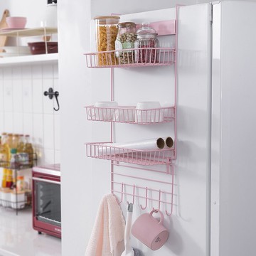 冰箱側掛架 冰箱置物架夾縫掛架壁掛式側面收納廚房用品家用大全神器掛籃子NA【xy1035】