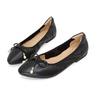 Marni 唯美浪漫真皮蝴蝶結低跟娃娃鞋