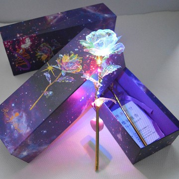 ⚡24H臺灣倉出⚡優選⭐婦女節禮品七彩玫瑰花彩金仿真花母親節送媽媽老師老婆生日禮物