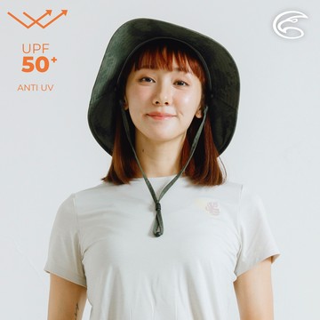 ADISI 抗UV透氣快乾超撥水收納護頸兩用印花盤帽 AH24091 渡假椰綠 (M-L)｜UPF50+ 防潑水 遮陽 防曬 抗紫外線