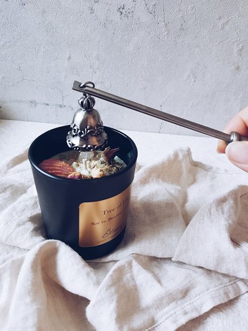 脈輪冥想流沙水晶蠟燭-粉水晶 交換禮物