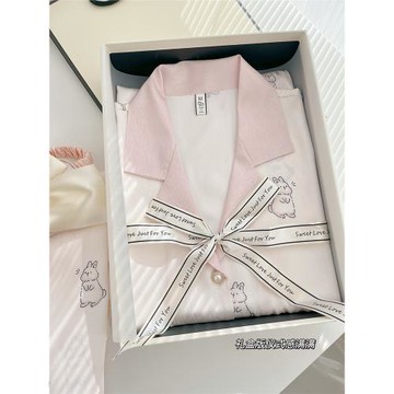 睡衣女款冰絲春夏季薄款長袖長褲短袖短褲夏天送禮品禮物睡衣禮盒