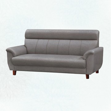 文創集 默可灰耐磨皮革三人座沙發椅-200x86x103cm免組