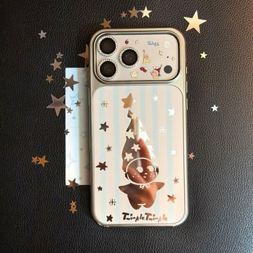 磁吸鏡面星星人適用iPhone15蘋果16手機殼17promax新款14玻璃