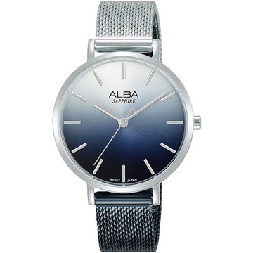ALBA 雅柏錶 黎升之空米蘭帶腕錶 VJ21-X180D(AH8903X1)-34mm-漸層藍米蘭帶【刷卡回饋 分期0利率】【APP下單點數13倍送】