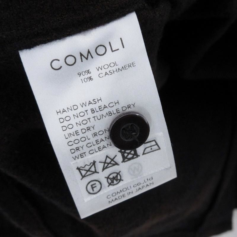COMOLI コモリ ウールチェック オープンカラーシャツ S03-02008
