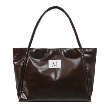 韓國 MUCENT GRIEK LEATHER SHOULDER BAG 極簡白標皮革肩背包 棕色 BROWN