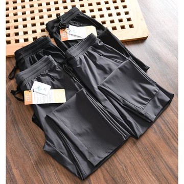 出色水準 自帶涼感 外貿男士新款薄款速干四面彈運動束口休閑褲夏