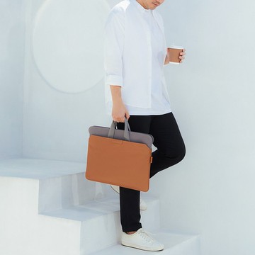 電腦包，都市款，黃褐色/灰色