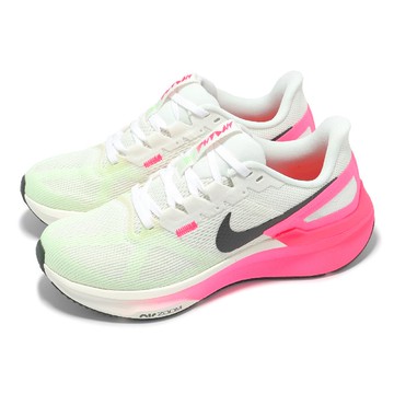 慢跑鞋 Wmns Air Zoom Structure 25 CM 女鞋 米白 粉紅 支撐 緩震 運動鞋 IB7452-100