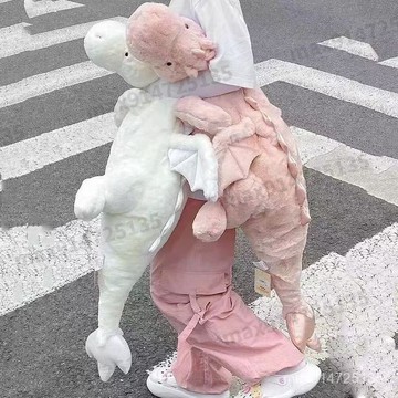 小飛龍玩偶 睡覺抱枕 柔軟抱枕 恐龍毛絨玩具 夾腿抱枕 公仔女生床上 專用大娃娃 長條抱枕 生日禮物 交換禮物 龍娃娃