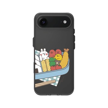 iPhone Air Clear (相機按鈕) 酷墨灰 - 懶散兔與啾先生 Lazy Rabbit and Mr.Chu - 便當