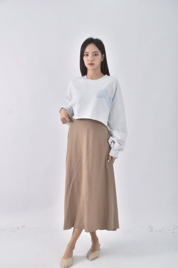 (F) 氣質棕色長裙