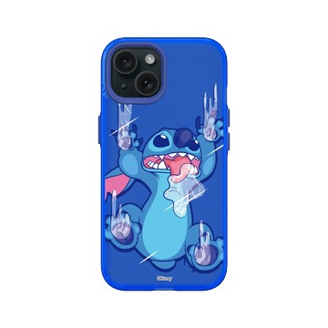 iPhone 15 Clear 激光藍 - 迪士尼-史迪奇 Disney Stitch - 搞怪系列-怪可愛