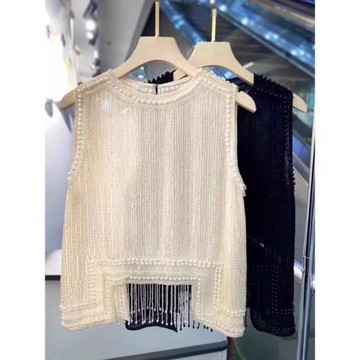 重工亮片釘珠小香風雪紡背心女裝2025夏季新款高級感無袖內搭上衣