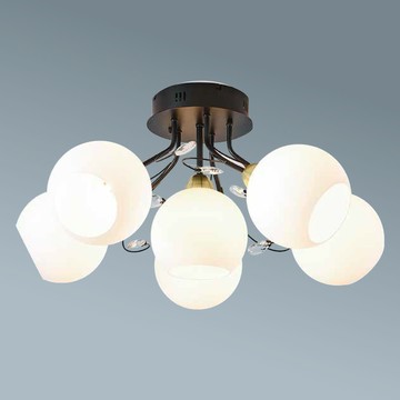 彎管烤黑玻璃造型半吸頂燈 36-60982