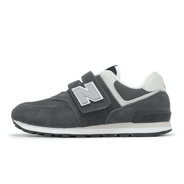 New Balance NB 休閒鞋 574 中童 寬楦 幻黑 磁石灰 麂皮 網布 魔鬼氈 小朋友 運動鞋 NB PV574ESJ-W