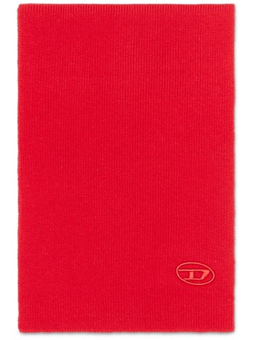 Diesel - K-Coder ribbed wool-blend scarf - unisex - Wool/Cotton - One Size - Red