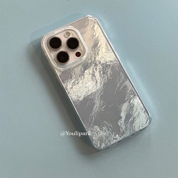 由里公園ins高級感純色羽紗褶皺暈染15適用16pro蘋果16ProMax手機殼iPhone16全包12新款14Promax保護套13少女