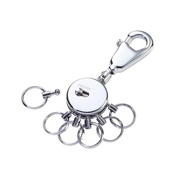 TROIKA｜不傷手一鍵更換可拆式鑰匙圈(亮鉻色)