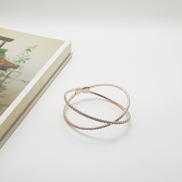 Crossed Czech 石玫瑰金可調節手鐲 雙手鐲