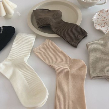 襪子女中筒襪長襪純棉春秋季薄款日系堆堆襪吸汗純色夏季基礎百搭