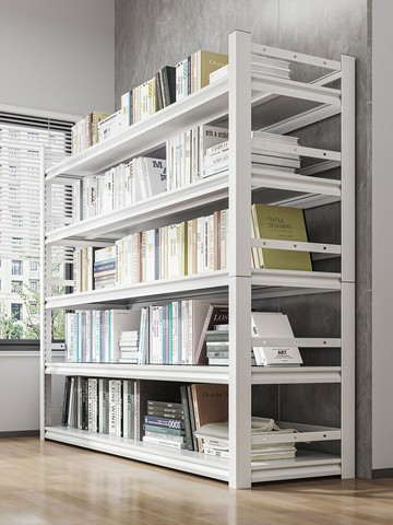 APP下單享點數9% 鋼制書架置物架落地簡易多層家用客廳儲物收納架子圖書館書柜