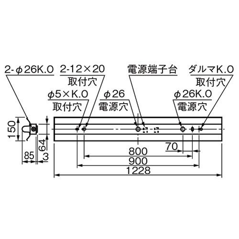 MILIE 三菱 反射笠付LED照明器具 防雨・防湿 MILIE Lファインeco FLR40